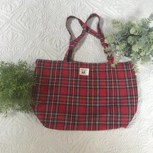 Sezane Red Plaid Tote bag